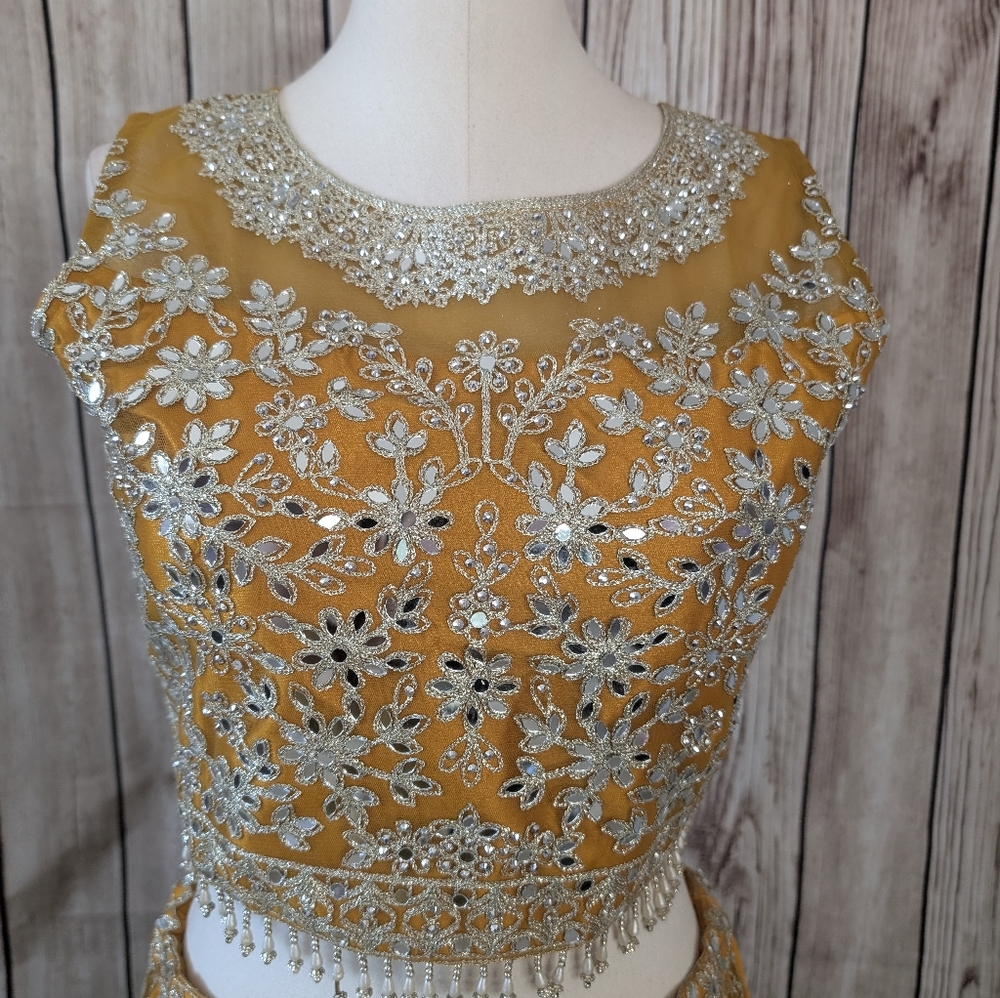 Yellow Embroidered Lehenga - Picture 5 of 16